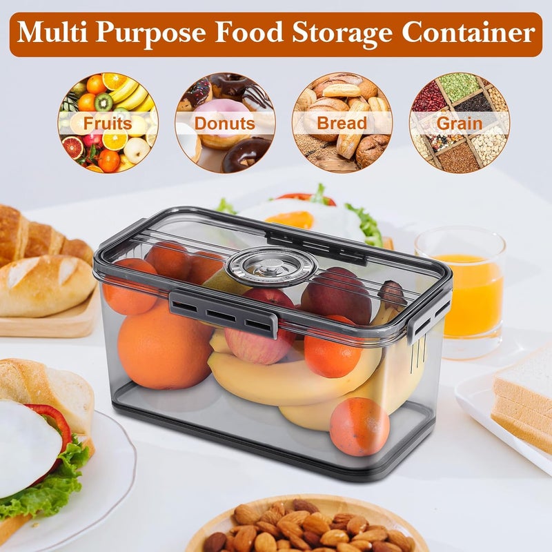 ANYPROLUS Bread Box for Homemade Bread Boxes for Kitchen Counter Airtight, Time Recording Bread Storage Container with Lid, Bread Containers Storage Airtight Loaf Bread Keeper, Large, Dark Grey - Image 4